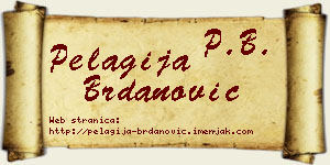 Pelagija Brdanović vizit kartica
